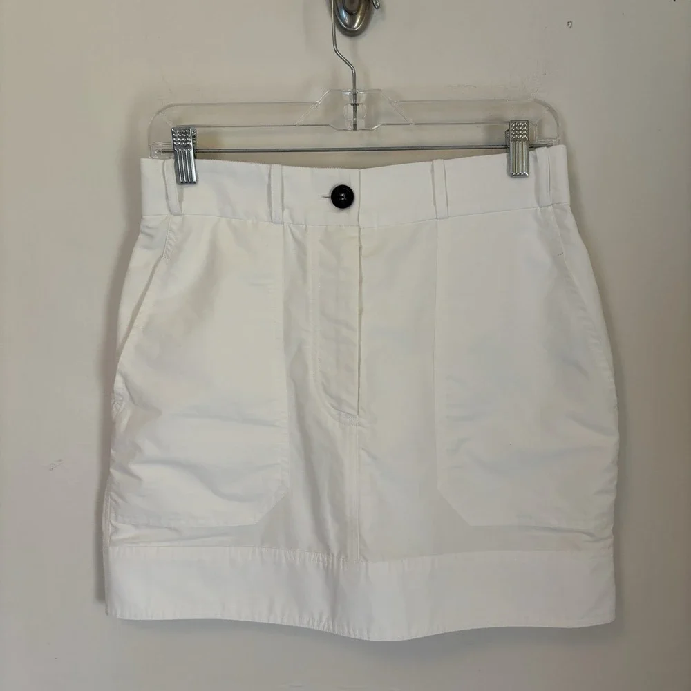 Atelier Unttld Skirt Mini 8 White Cotton Blend Designer Quiet Luxury‎ Coastal